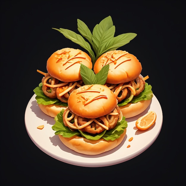 Heerlijk gebak hamburger eten HD fotografie 4k wallpaper achtergrond illustratie