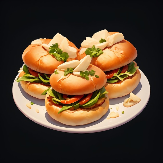 Heerlijk gebak hamburger eten HD fotografie 4k wallpaper achtergrond illustratie