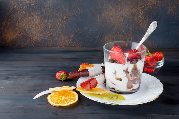 Heerlijk kleinigheidsdessert in een glas