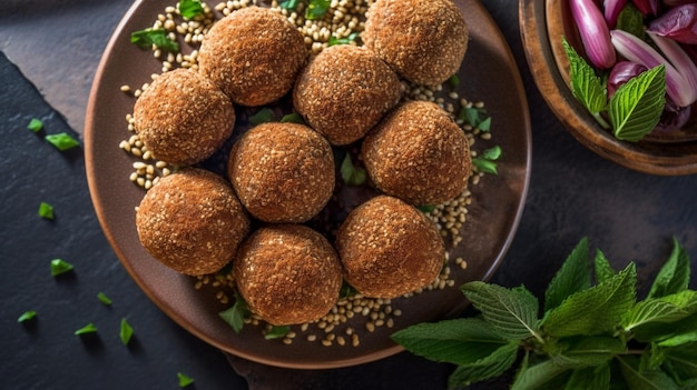 Foto heerlijk libanese arabisch eten kibbeh kibe