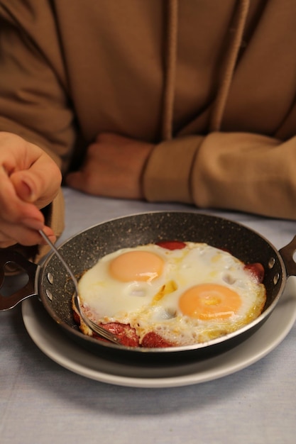 Heerlijk roerei op tafel