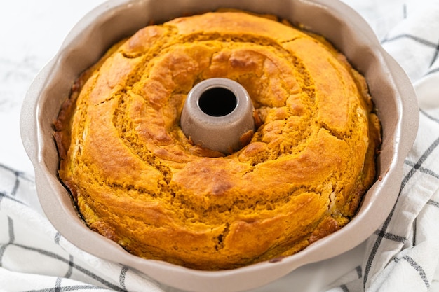 Foto heerlijk zelfgemaakt pompoen bundt cake recept