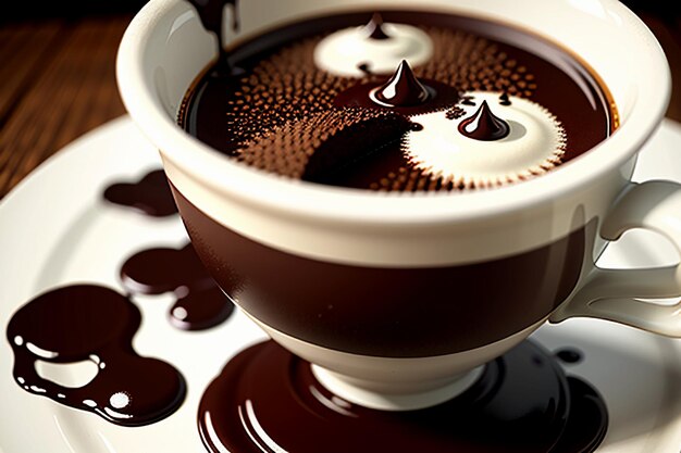 Heerlijke afternoon tea-snack met chocoladekoffie