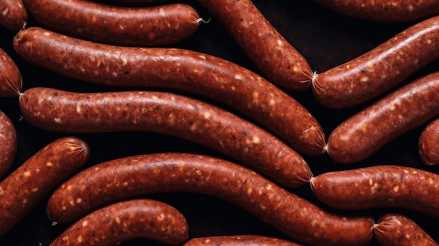 Heerlijke Andouille Worst Vlees Product Horizontale Achtergrond