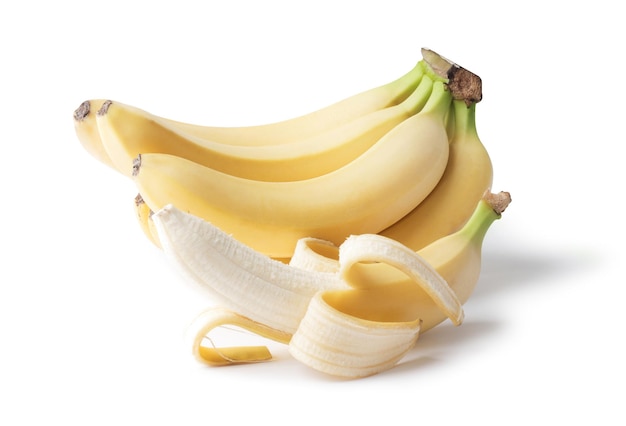 Heerlijke bananen op witte achtergrond, bannerontwerp