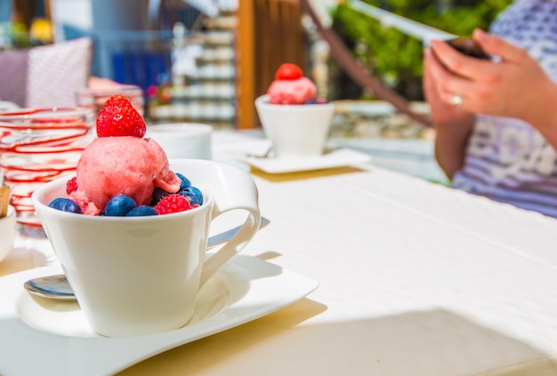 Foto heerlijke bevroren yoghurt