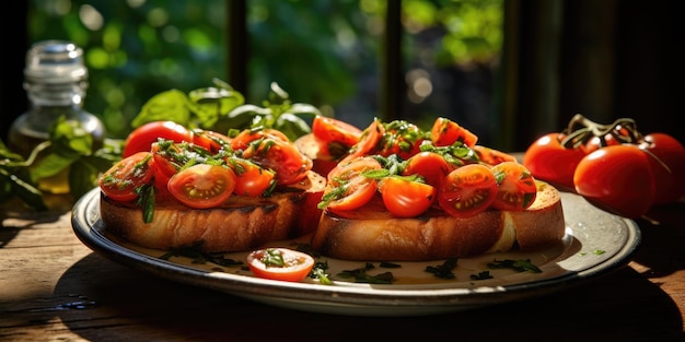 Heerlijke bruschetta met tomaten Snacks voor het buffet Generatieve AI