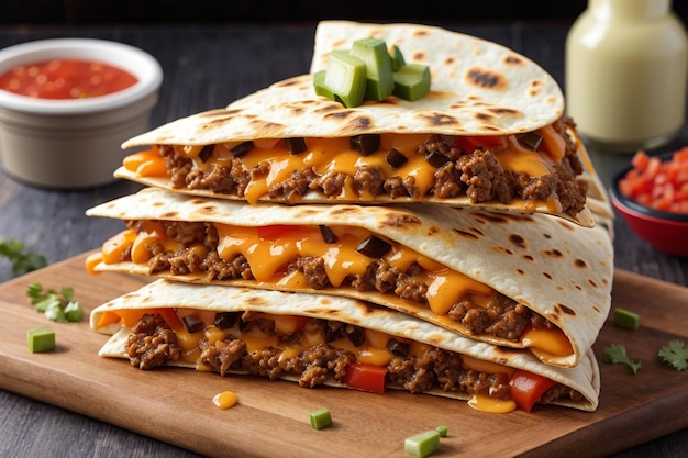 Heerlijke Cheesy Beef Taco Quesadilla