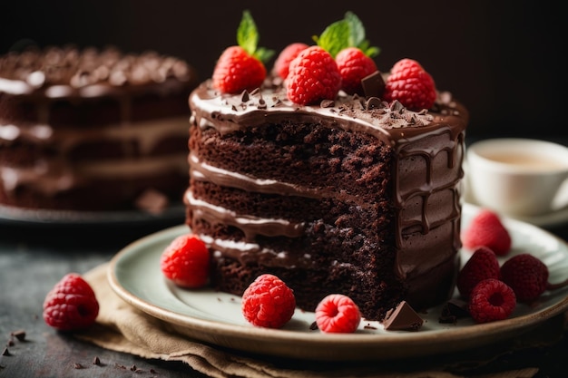 Heerlijke chocoladekoek close-up