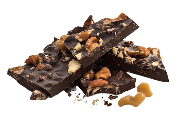 Heerlijke combinatie van zoete chocolade en knapperige noten gemaakt met generatieve ai