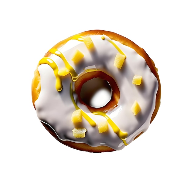 Heerlijke donut met ijs op een witte achtergrond