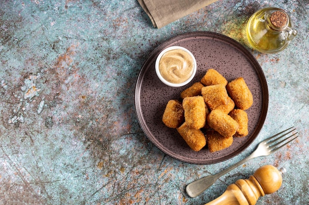 Foto heerlijke gebakken vleeskroketten traditionele kroket