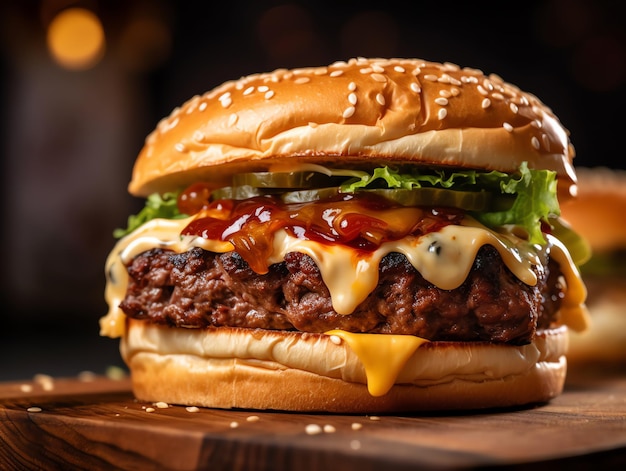 Heerlijke gegrilde hamburger voor de lunch