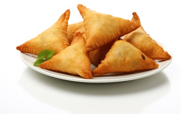 Heerlijke gouden bruine samosas gevuld met hartige mengsels