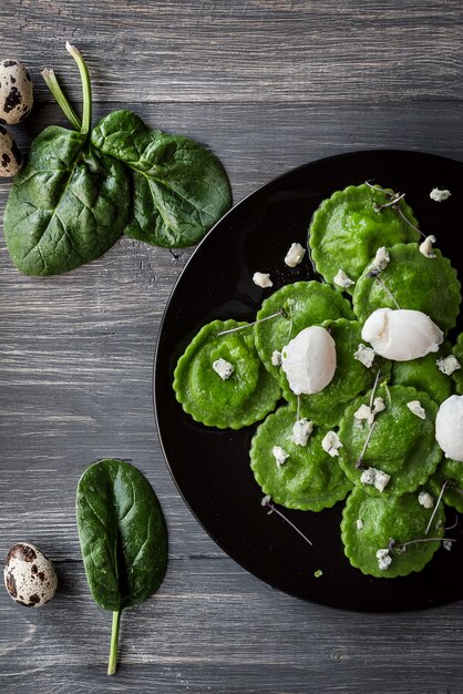 Heerlijke groene ravioli