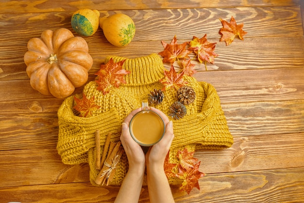 Foto heerlijke herfstkoffie.