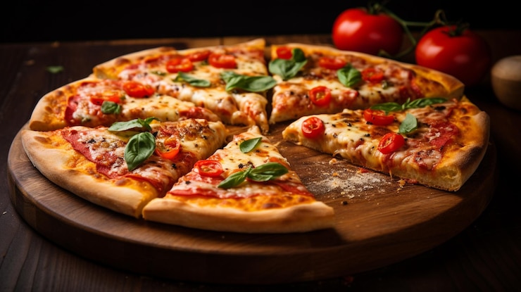 Foto heerlijke italiaanse klassieke pizza.