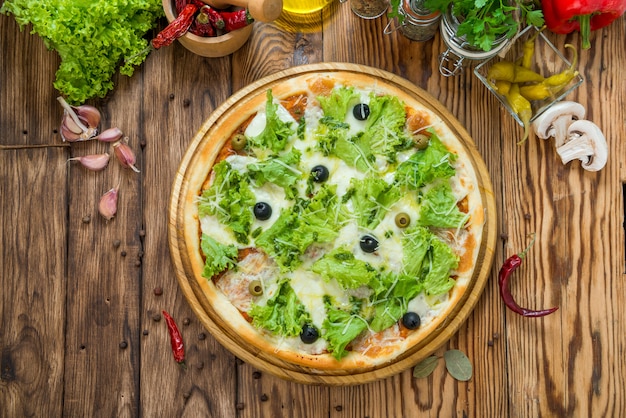 Heerlijke italiaanse pizza in een restaurant