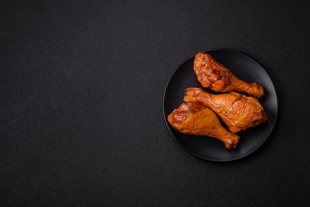 Heerlijke kippenpootjes gebakken op de grill met gezouten specerijen en kruiden