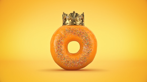 Heerlijke koning donut 3D-rendering