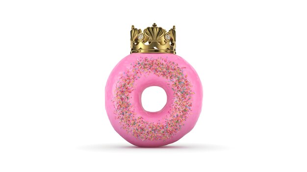 Heerlijke koning donut 3D-rendering