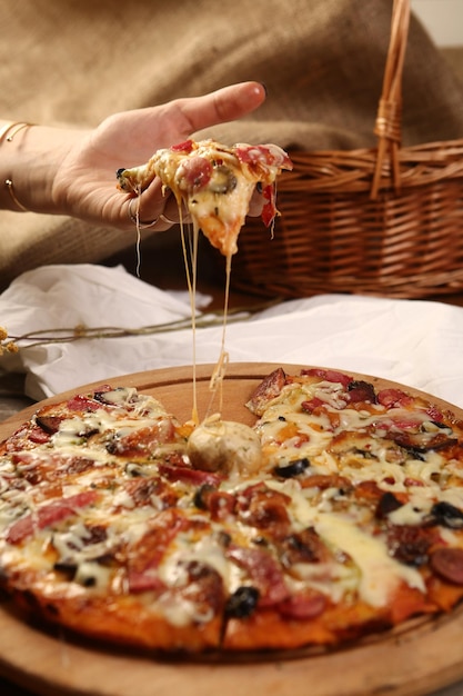 Foto heerlijke mix pizza italiaans eten