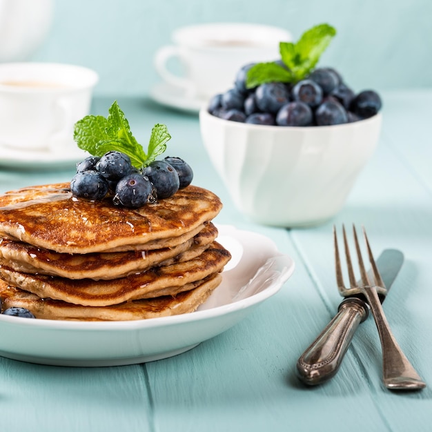 Heerlijke pannenkoeken met chocoladedruppels.