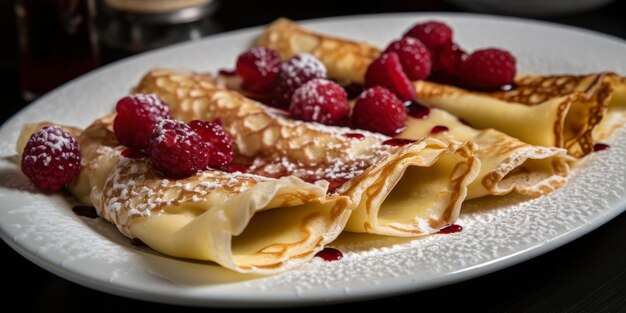 Heerlijke pannenkoeken met rode vruchten.