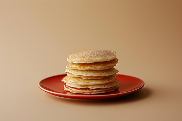 Heerlijke pannenkoeken op een bord tegen een beige achtergrond