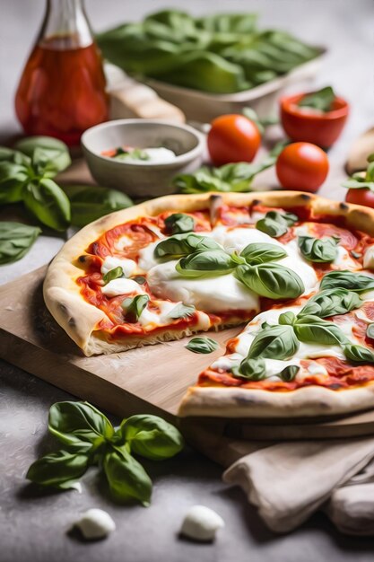 Heerlijke pizza met mozzarella en tomaat