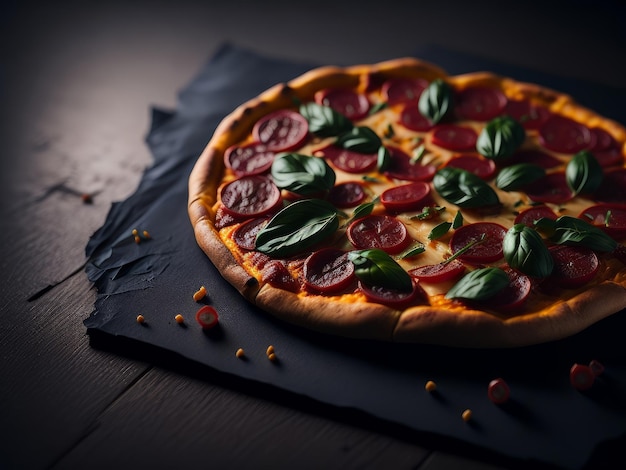 Heerlijke Pizza Pepperoni AI gegenereerd