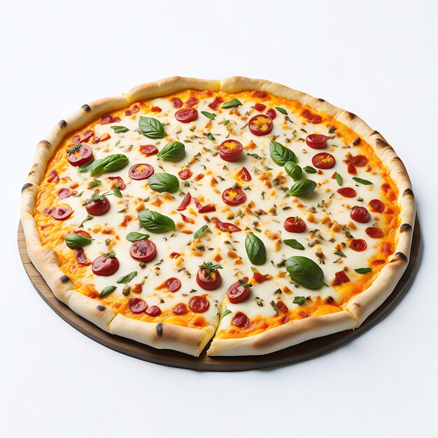 heerlijke pizza Pepperoni geïsoleerd op witte achtergrond