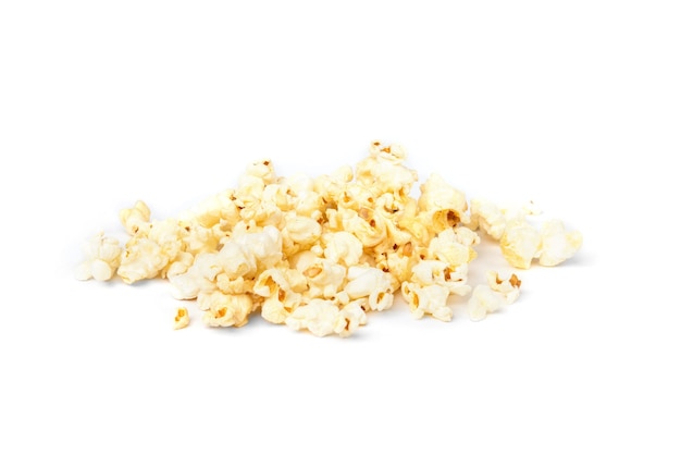 Heerlijke popcorn op een witte achtergrond