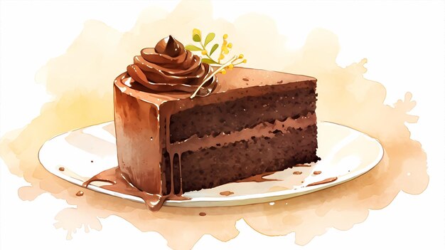 heerlijke romige chocolade fruitcake illustratie