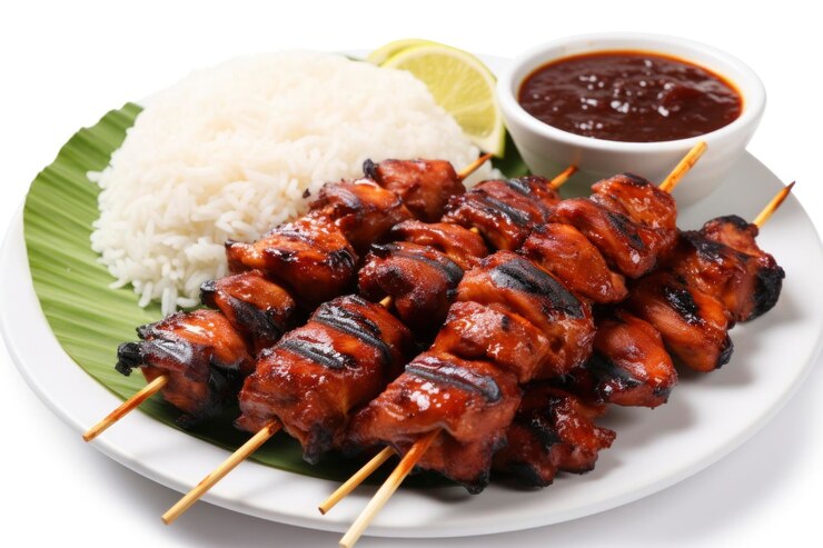 Foto heerlijke satay stok.