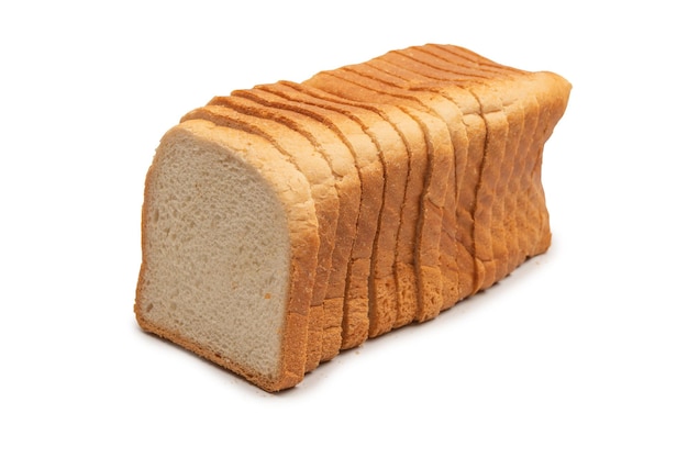 Heerlijke sneetjes brood geïsoleerd op een witte achtergrond bovenaanzicht