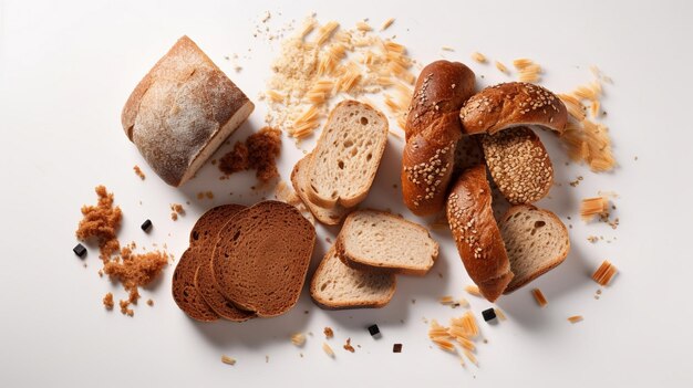 Foto heerlijke sneetjes brood met kruimels