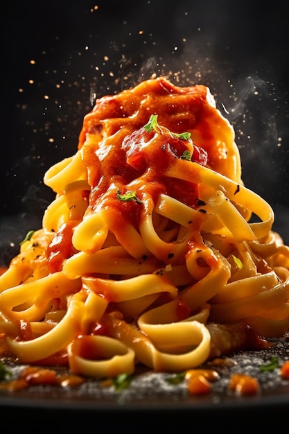 heerlijke spaghettinoedels en tomaten Italiaans eten