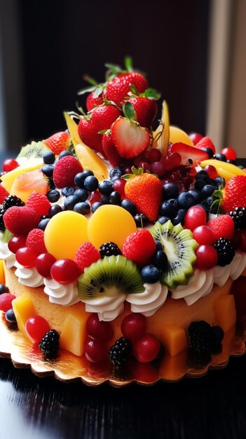 Heerlijke taart met fruit.