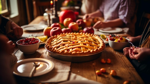 heerlijke taart op de feestelijke familie tafel