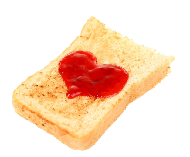 Heerlijke toast met jam geïsoleerd op wit