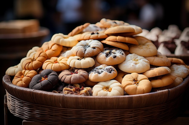 Heerlijke traditionele winterkoekjes en snoepjes te koop Generatieve Ai