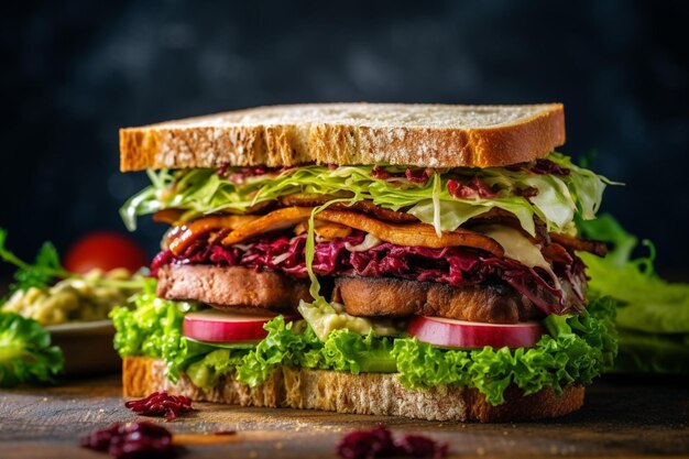 Heerlijke vegan sandwich met een krokante textuur