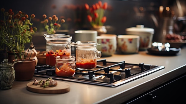 Foto heerlijke vers gebakken groenten op keukentafel