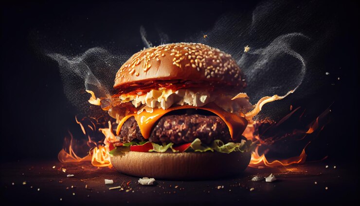 Foto heerlijke verse burger generatieve ai
