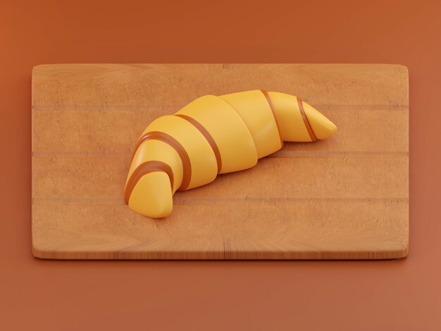 Heerlijke verse croissants op achtergrond croissants geïsoleerd frans ontbijt 3d-rendering