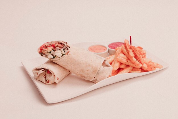 heerlijke vlees durum, Turkse kebap, sandwich wrap