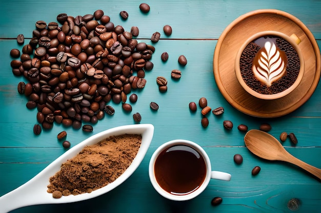 Heerlijke warme chocolademelk koffie op houten tafel