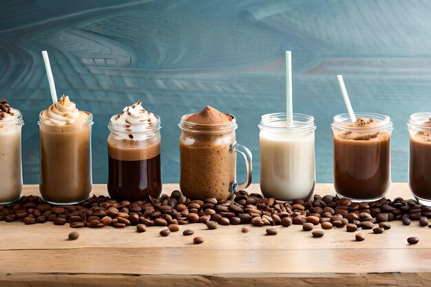 Heerlijke warme chocolademelk koffie op houten tafel