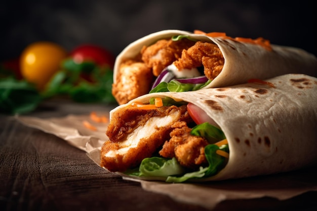 Heerlijke wrap chicken Genereer Ai